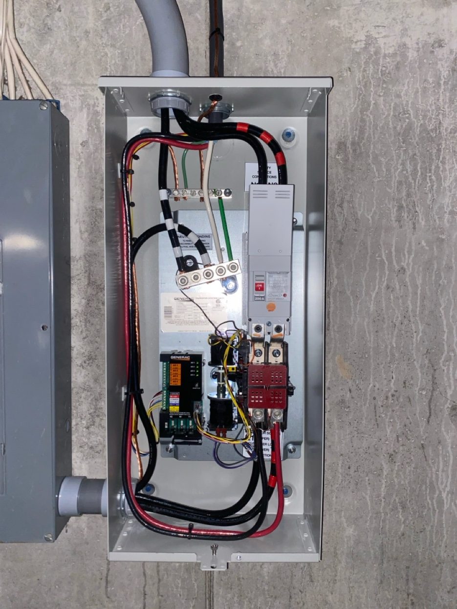 Generac transfer switch wiring by licensed electrician Pewaukee WI